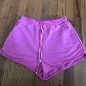 Revolve superdown pink terry cloth shorts
